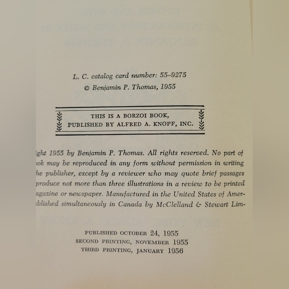 Three Years With Grant By  & Benjamin P Thomas (1956) HC.DJ. 3rd Edition. Ex-Lib - Picture 5 of 8